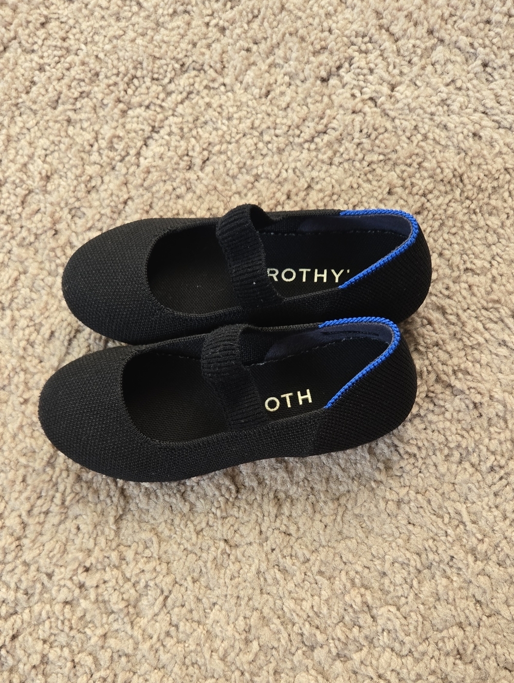 Rothy’s Kids Mary Jane Flats Black Knit Size Toddler 11
